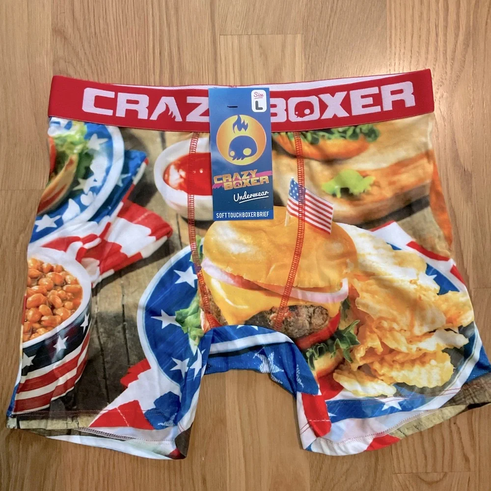 NWT CRAZY BOXER Cheeseburger Cookout Boxer Briefs